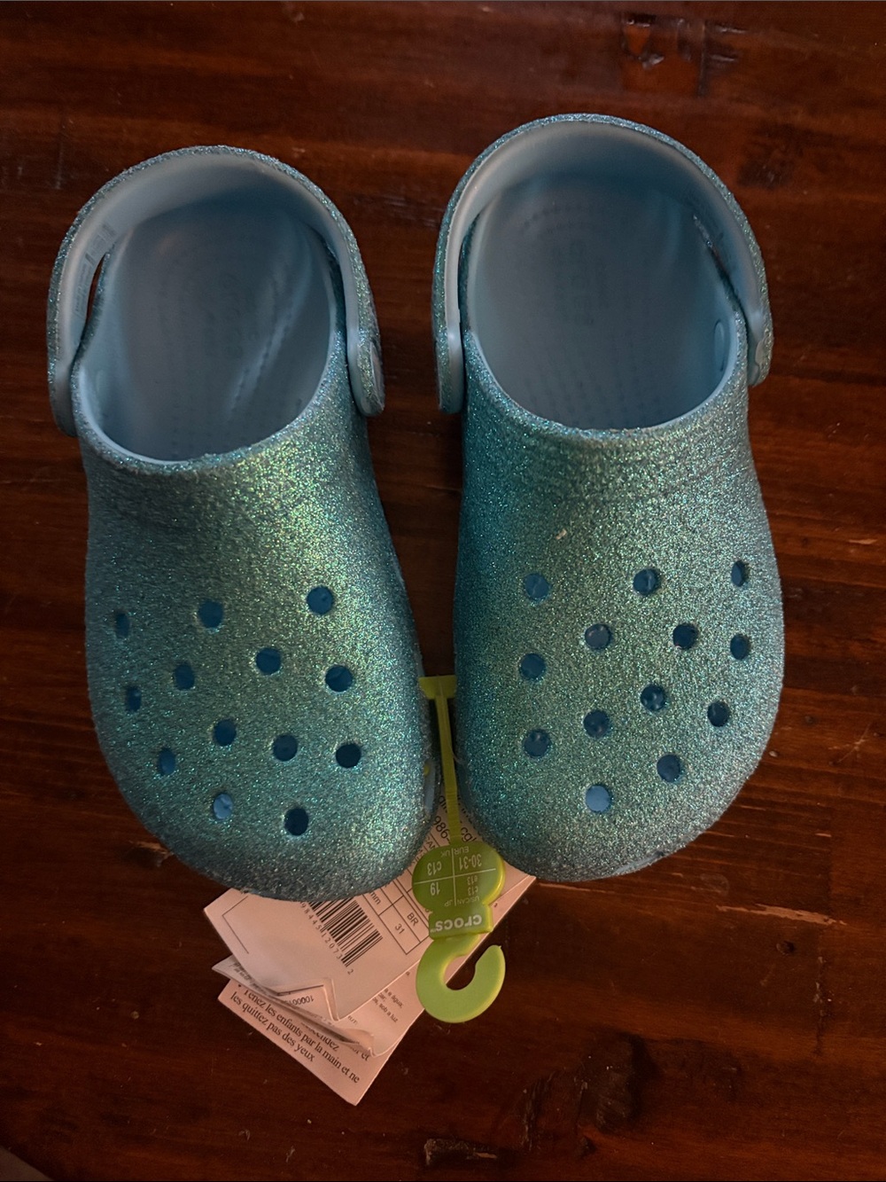 Glitter Light Blue Kids Clogs
